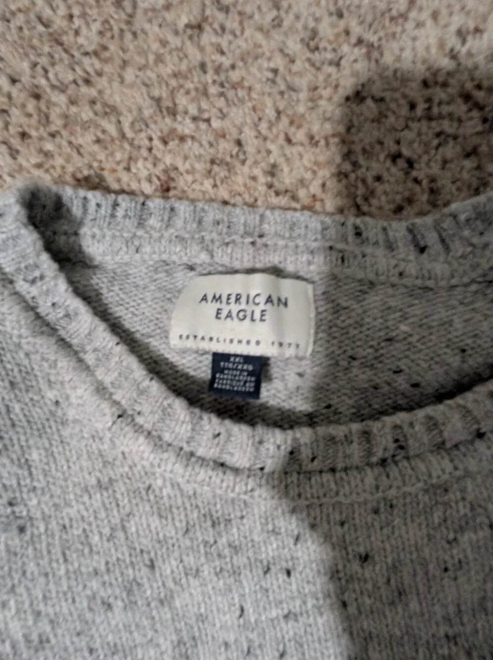 American Eagle Outfitters Light Gray Knit Sweater